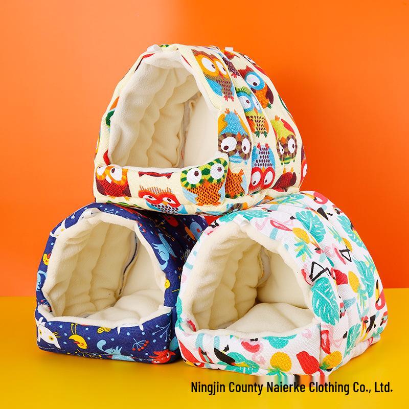 Warm Tiger Skin Bird Nest: Fleece-Lined Winter Hammock for Cockatiels