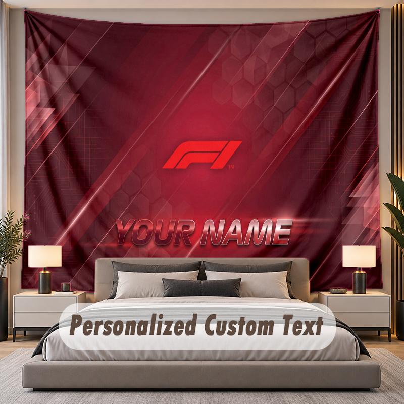 Custom Name Text Tapestry F1 Personalized Polyester Wall Tapestry For Bedroom And Room