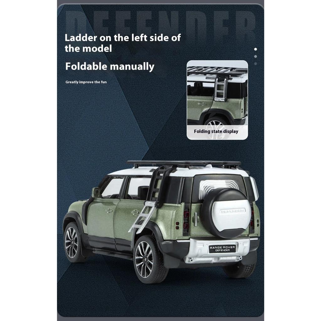 1/32 Cool Land Rover Defender Off-Road Vehicle Model Toys, Simulated Alloy Toys Cars, Cool Desktop Ornaments, Adult Christmas/Birthday Gifts
