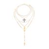 European and American Niche High-end Pearl Exaggerated Style Pendant Necklace Men's Hip-hop Personality Men's Collarbone Chain Jewelry