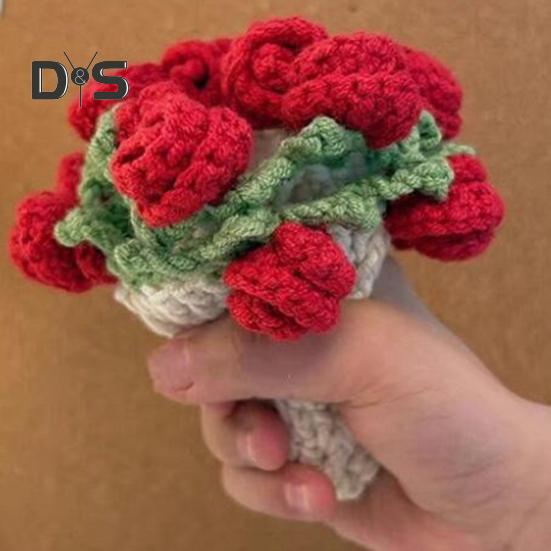 Porta-copos Buquê de Rosas de Crochê Resistente ao Calor DIY Feito à Mão Tricô Flor Caneca de Café Tapete para Copo Decoração de Mesa Bancada de Cozinha