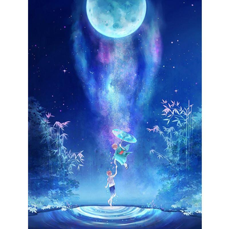 5D DIY Diamond Painting Blue Sky Universe Diamond Embroidery Cross Stitch Kit Full Rhinestone Mosaic Home Decor