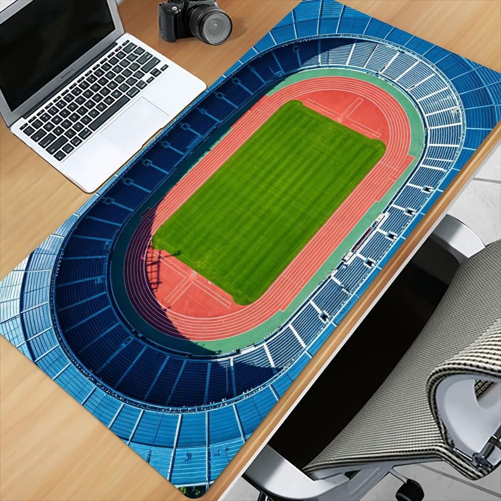 Stadium Pattern Gaming Mouse Pad Large Desk Mat AntiSlip Rubber Base Stitched Edge Keyboard Mat For Gamers Office Desktop