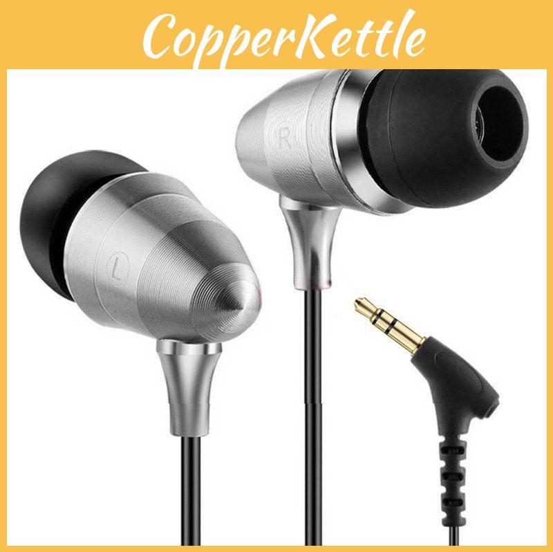 Headphones Silver Wired Outdoor Sports Metal Material Earphone Fashion Gift