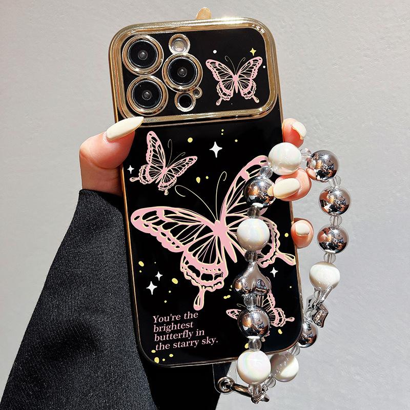 Large Windows Suitable for Apple 15PROMAX 13 Protective Case Big Butterfly Black Soft Shell IPhoneXSMAX Mobile Phone Case