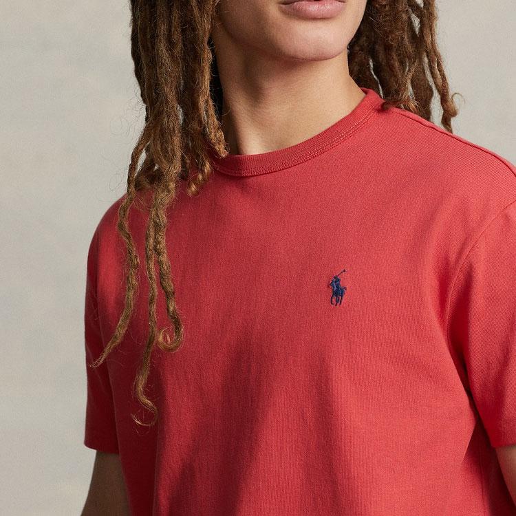 Polo Ralph Lauren FW23 Solid Color Straight Cut Casual Short Sleeve T-Shirt Men Tops Red MNPOTSH1N821835-620