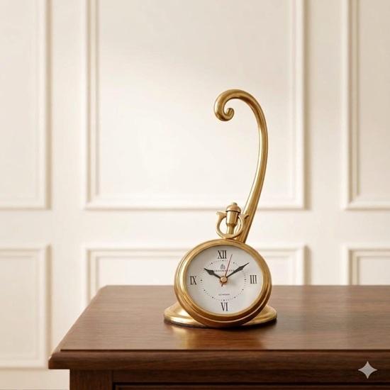 Orologio da Tavolo in Ottone Stile Vittoriano con Numeri Romani Orologio da Scrivania Elegante Decorazione per Ufficio