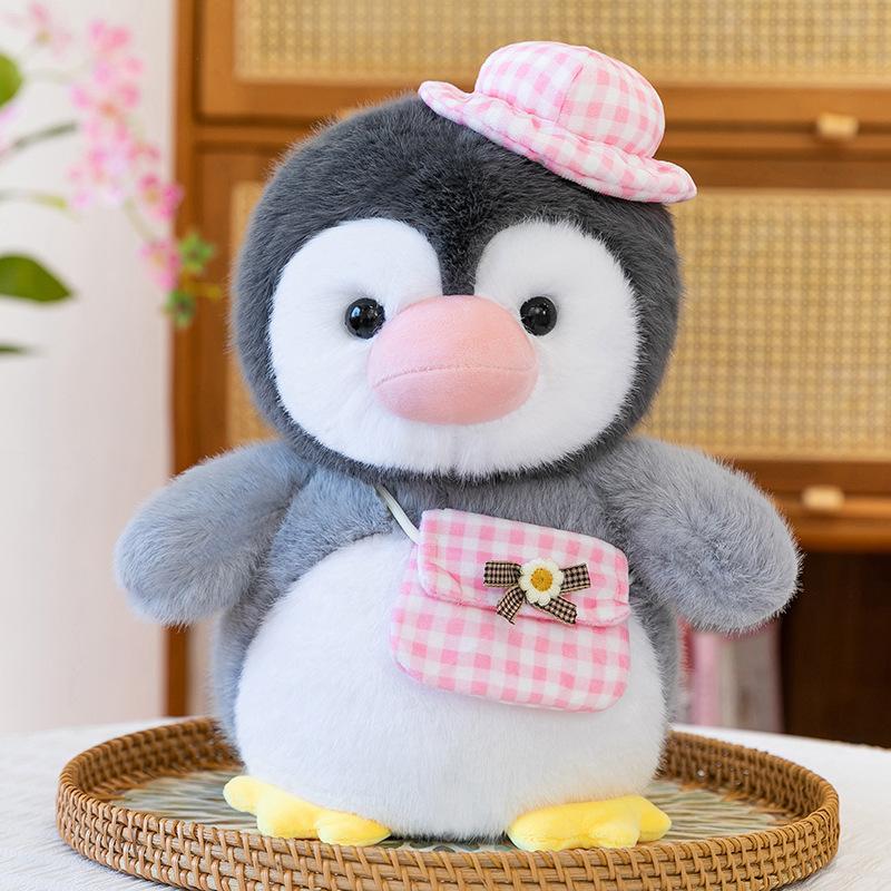 Satchel Penguin Squad Plush Toy Cute Hat Penguin Doll Doll Children Sleeping Pillow