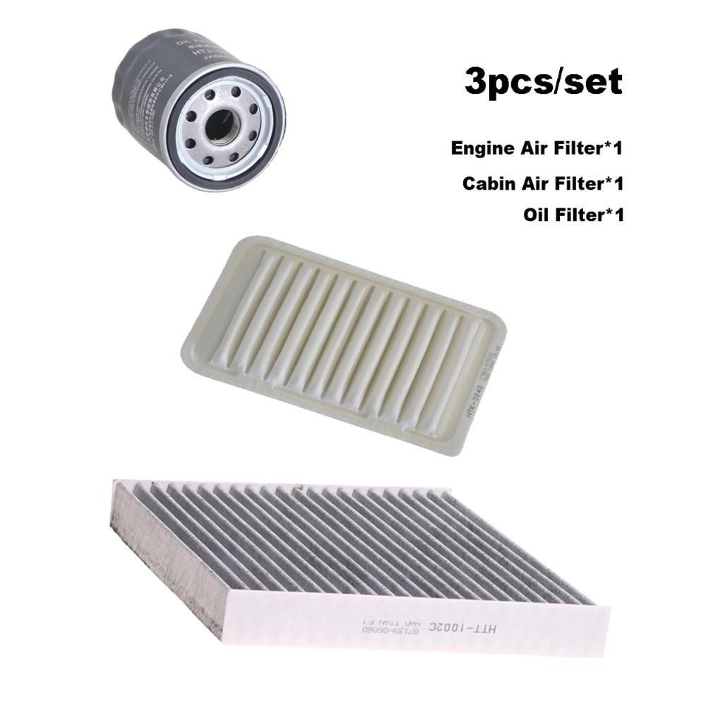 3pcs Filter Set For Toyota Corolla E150 1.6L 1.8L 2.0L/E170/E180 Cabin Engine Air Oil Filter Accessories 87139-06060 3pcs
