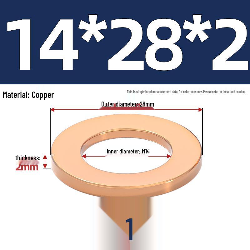National Standard Red Copper Gasket Seal Ring and Flat Washer M3-M60mm for Marine Instruments