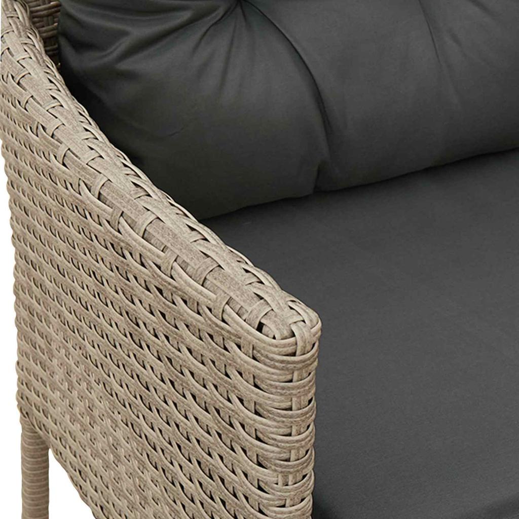 Garden Sofa Set with Cushions 2 pcs Poly Rattan