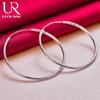 925 Sterling Silver 50/60mm Frosted Round Earrings Fashion Jewelry