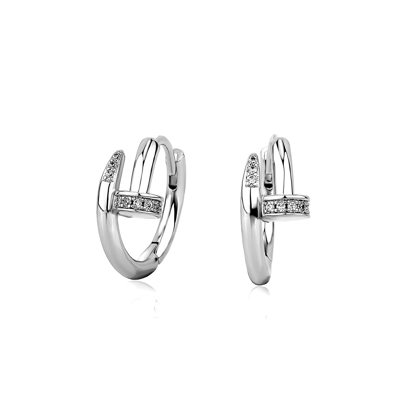 

Золотые серьги и браслеты в форме гвоздей с цирконами - Европейская и американская хип-хоп роскошная бижутерия, модный фаворит знаменитостей