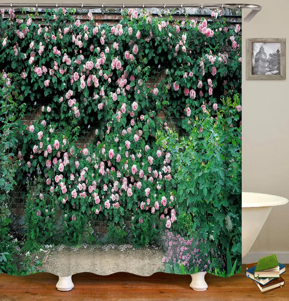 Girl Pink Silver Eyelash Shower Curtain Gorgeous Waterproof Polyester Fabric Bath Curtains Glitter Bathtub Screen with Hooks