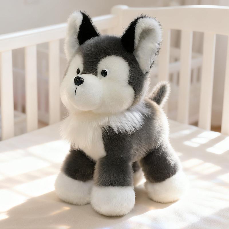 Jouets Peluches Chien Réalistes Peluches Faits Main Schnauzer Husky Golden Retriever Poupée Douce Poupée Chiot à Câliner 25cm