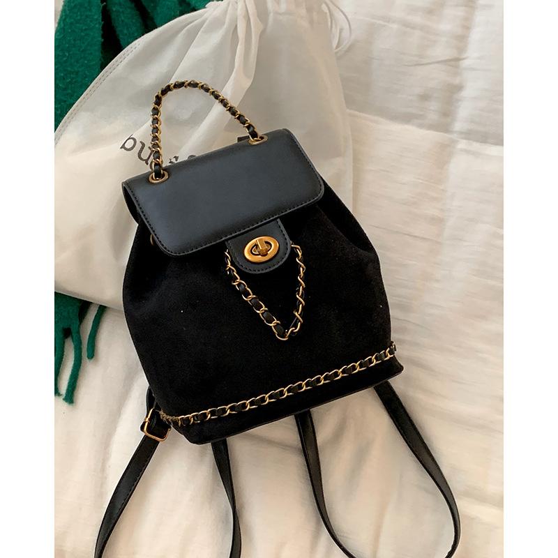 Retro Large-capacity Chain Backpack for Women, Large-capacity Bucket Bag