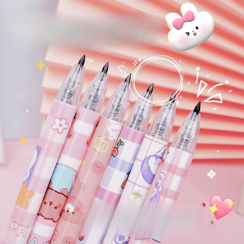 12pcs Cute Cartoon Neutral Pen Set Creative Student Pen Quick Dry Black Ink Kawaii Office School Stationery Cartoon Designs