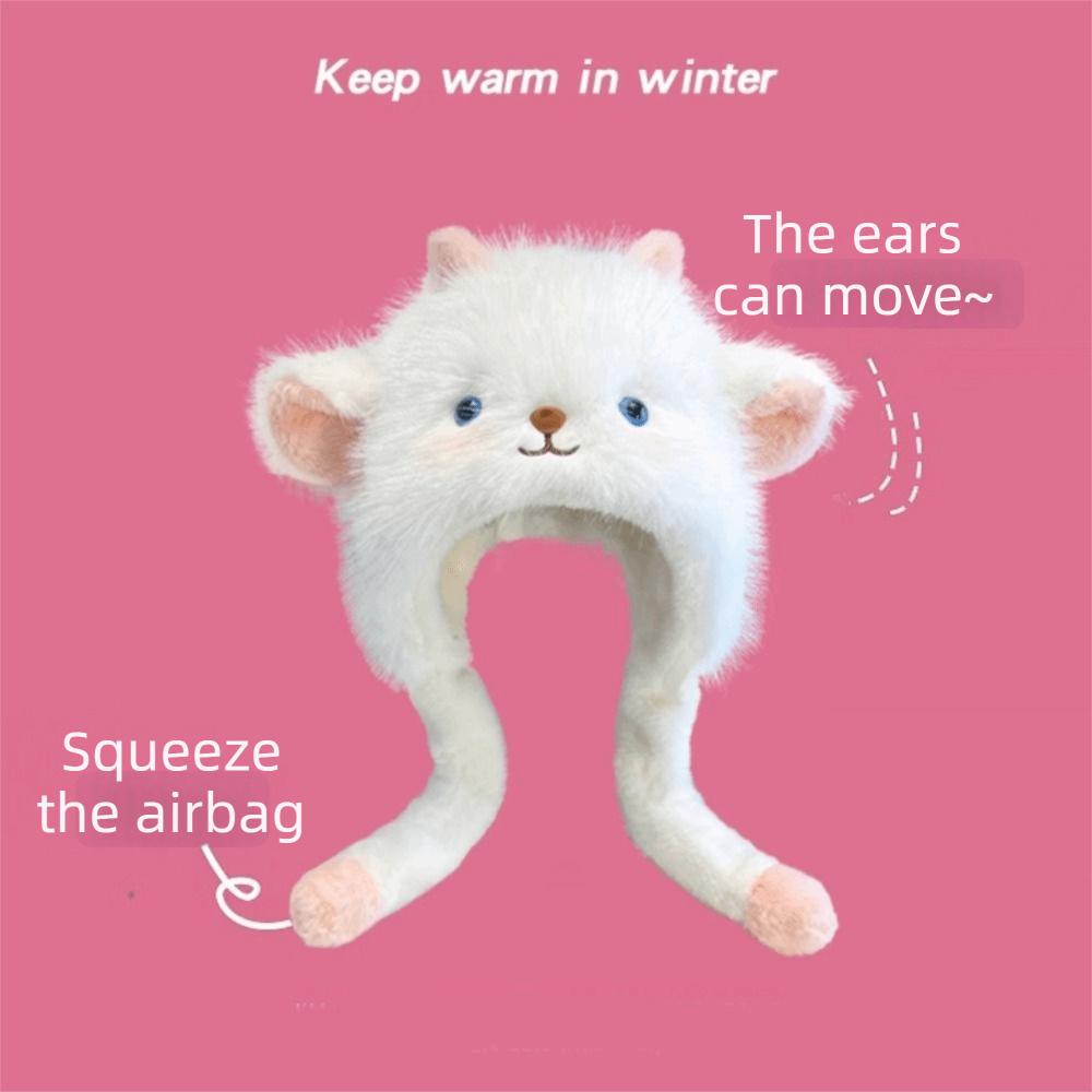Windproof Winter Plush Hat Anti-cold Fluffy Ear Protection Cap Cute Lamb Ears Warmer Hat  Shopping