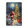 Metal Tin Sign Watercolor Christmas Tree Retro Wall Decor 20x30cm