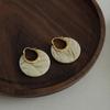 Metal ear buckle acetic acid disc earrings earrings women's resin high-end sense fresh light luxury fashion romantic niche earrings