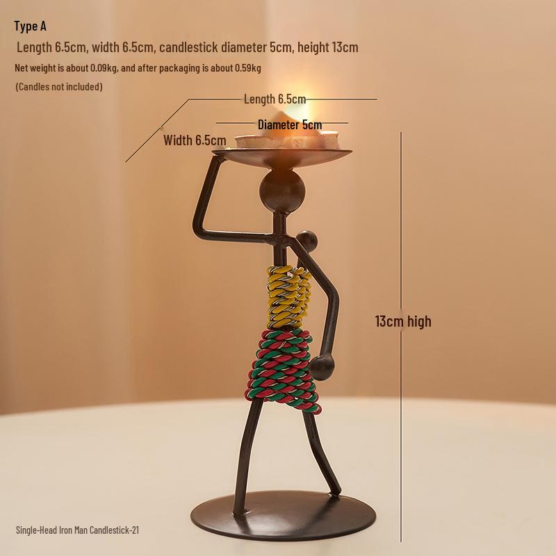 Luxury European-Style Creative Retro Wrought Iron Candlestick for Dining Table Decor and Candlelight Ambiance