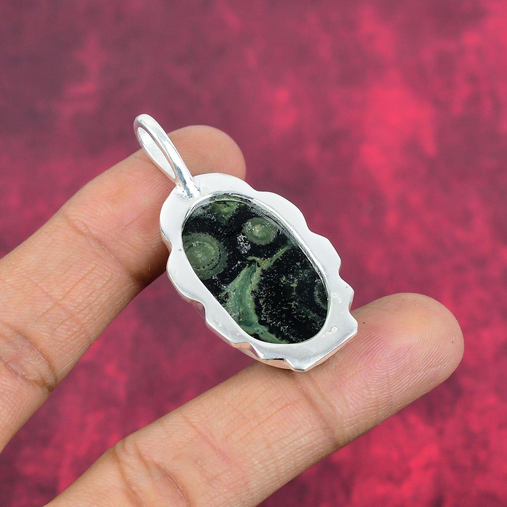 Pingente de Prata de Lei 925 Sólida com Rubi em Zoisita, Joia Pingente de Pedra Preciosa Feita à Mão, Presentes Para Esposa Pingente Novo