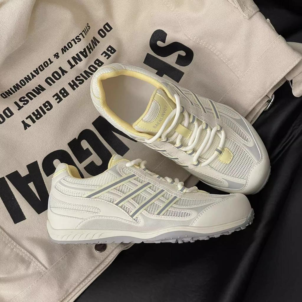 Mesh Breathable Leather Forrest Gump Shoes Women's Small Inner Height Increase Women's Shoes 2025 Summer New Sports and Leisure Board Shoes