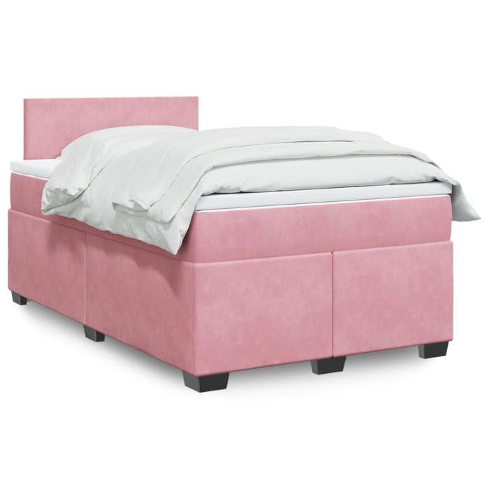 VidaXL Sommier à lattes de lit avec matelas Rose 120x200 cm Velours 3286281