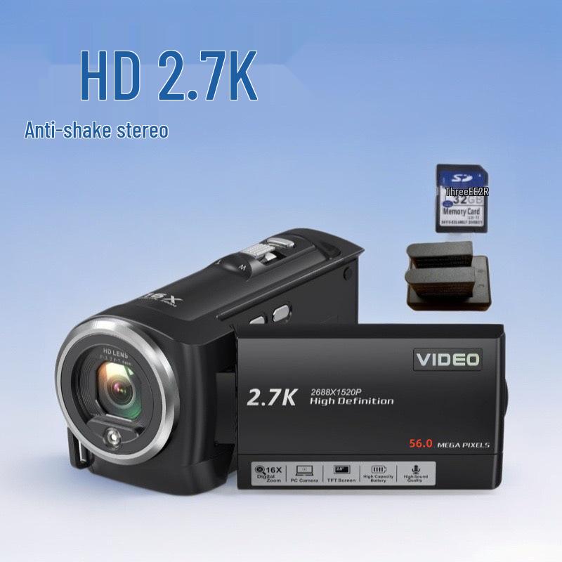2.7K HD 56MP Digital Camcorder for Home, Travel & Students