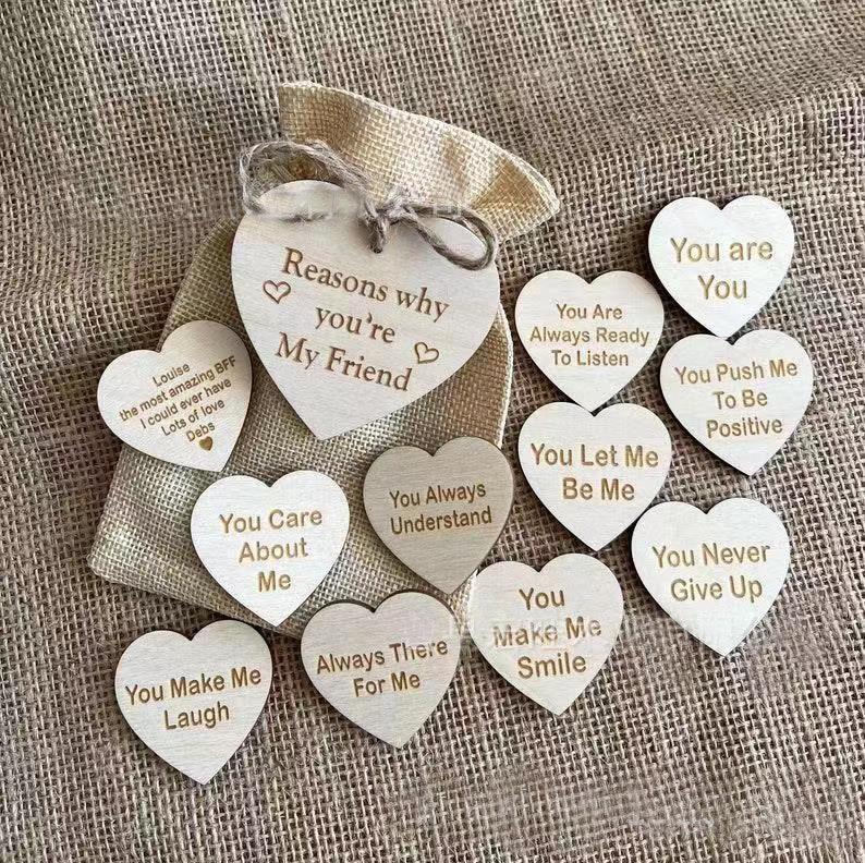 Unique Friendship Gift: Decorative Wood Chips with Custom Logo Available