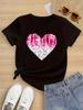 Herzförmiges Pailletten-Design T-Shirt Rundhalsausschnitt Lässiges T-Shirt Stilvolles Knoten-Detail Für Trendige Outfits Für Modefans Tägliches Tragen
