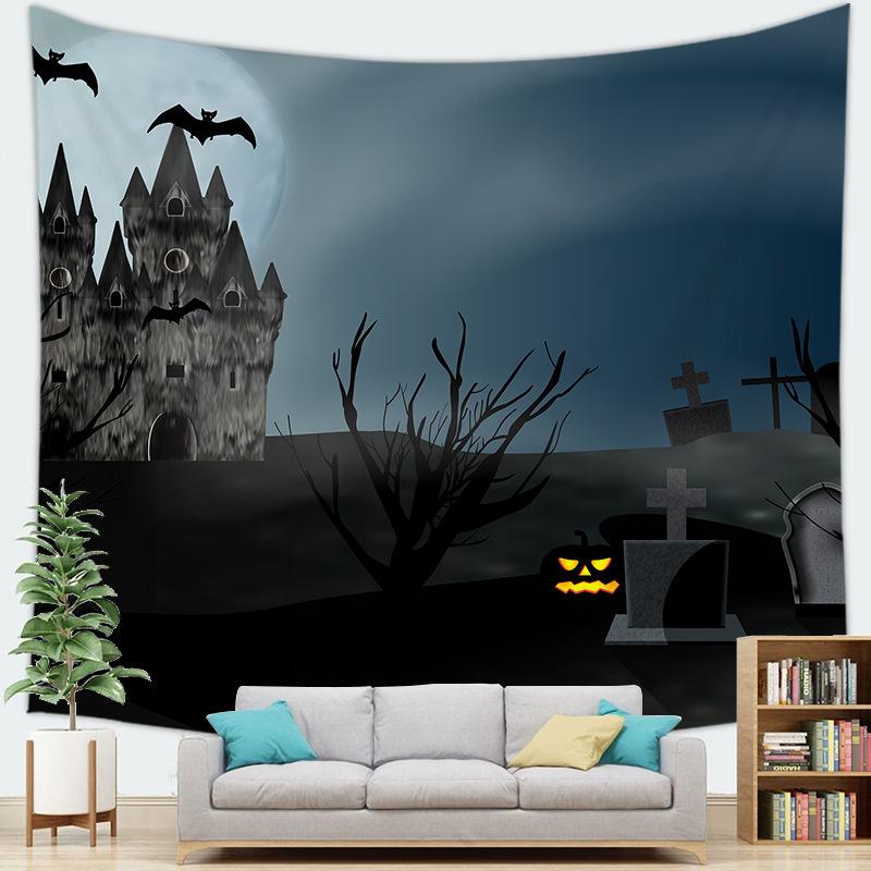Halloween-themed Tapestry Series Digital-printed Polyester Tapestries Living Rooms Bedrooms Macrame Wall Hanging Decor Aesthetic