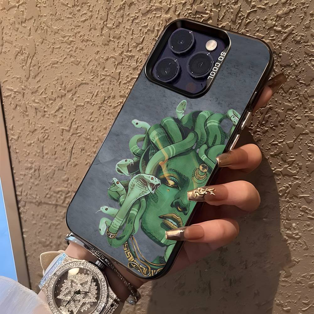 Medusa Greek Mythology Look At Me Phone Case For iPhone 16,15,14,13,12,11Pro,XS,Max,Plus,Mini Black Candy Matte Shockproof Cover