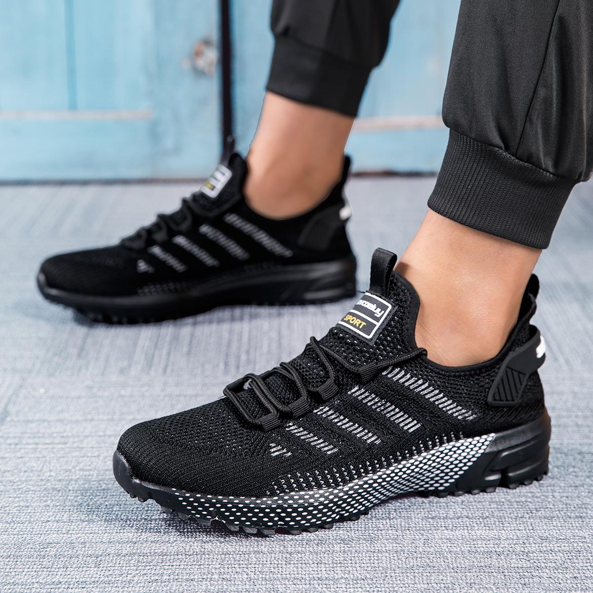 

Новые мужские кроссовки 2025 года, дышащая спортивная обувь для активного отдыха, легкие кроссовки для мужчин, удобная спортивная обувь для тренировок 45 чёрный
