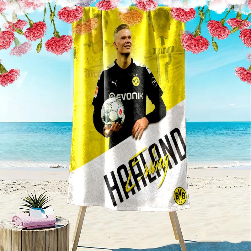 Erling Braut Haaland Print Beach Towel, Large Soft Quick Dry Towel for Beach Camping Swimming