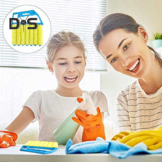 2/3 Buc Perie Curățare Jaluzele Eficient Design cu 7 Degete Curățător Jaluzele Multi-lame Mâner Confortabil Instrument Multifuncțional