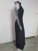 2026 Women's Elegant Waist-Cinching Long Sleeve Halter Jumpsuit with Lace-up and Print