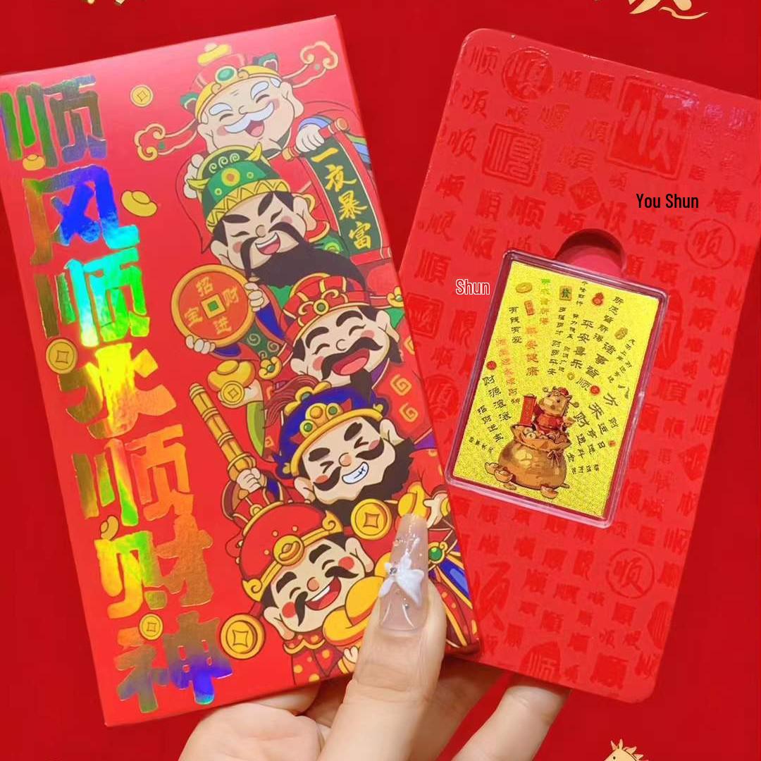 Gold Horse Success Sticker & Wealth God Red Envelopes - New Year Business Gift