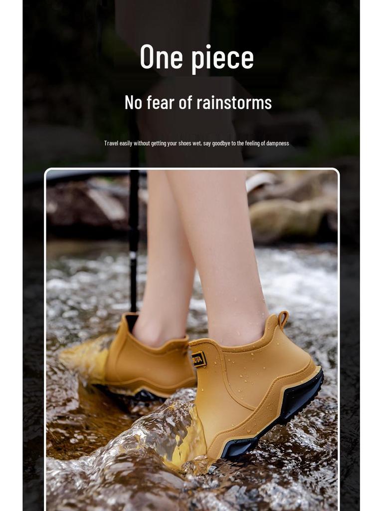 Waterdichte Antislip Enkellaarzen voor Koppels - Korte Heren Regen- en Keuken Rubberen Schoenen