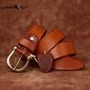 High-end Retro Water-dyed Genuine Leather Belt for Men, Top Layer Cowhide, Retro Fashion Trendy Versatile Horseshoe Buckle Belt for Men