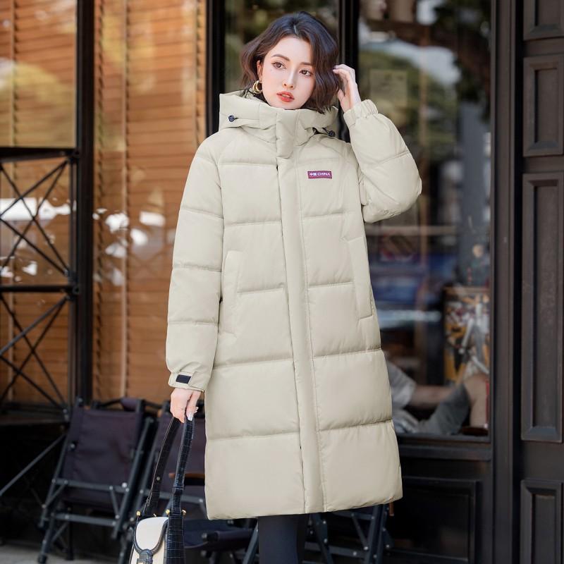 Womens Long Puffer Coat 2026 Winter Hooded Warm Cotton-Padded Jacket Casual Loose Fit Daily Wear