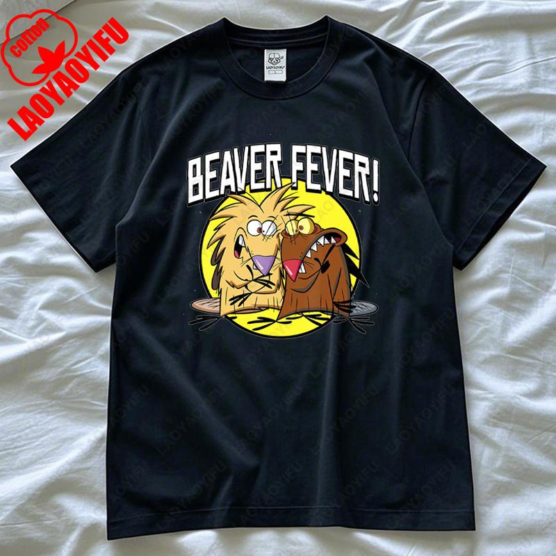The Angry Beavers Shirt 90s Nostalgic Cartoon Tv Show T-Shirt Daggett and Norbert Graphic Tee Men Woman Cotton Short-sleeve Tops