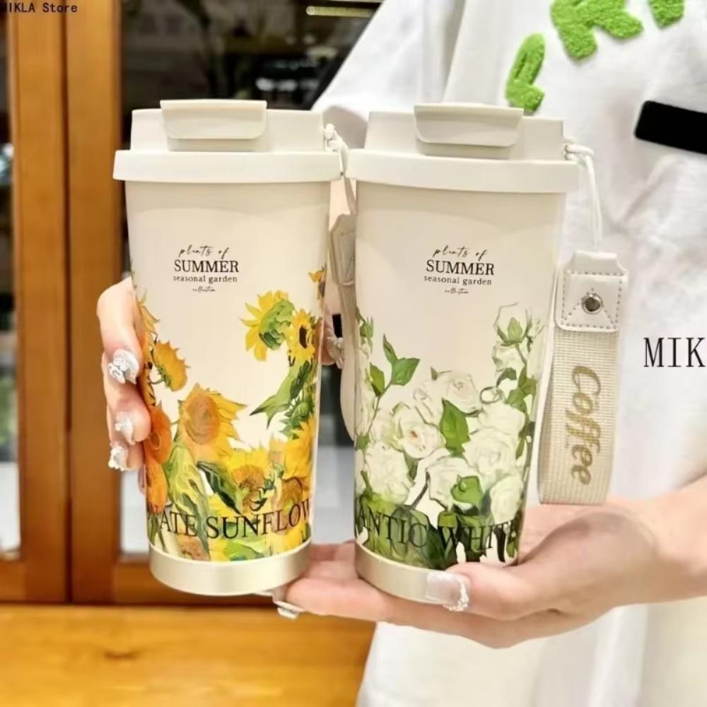 500ml Coffee Cup Double-layer Vacuum Mug Portable Insulated Mug Travel