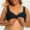 Plus Size Seamless Lace Nursing Bra with Front Buckle & U-Shape Back