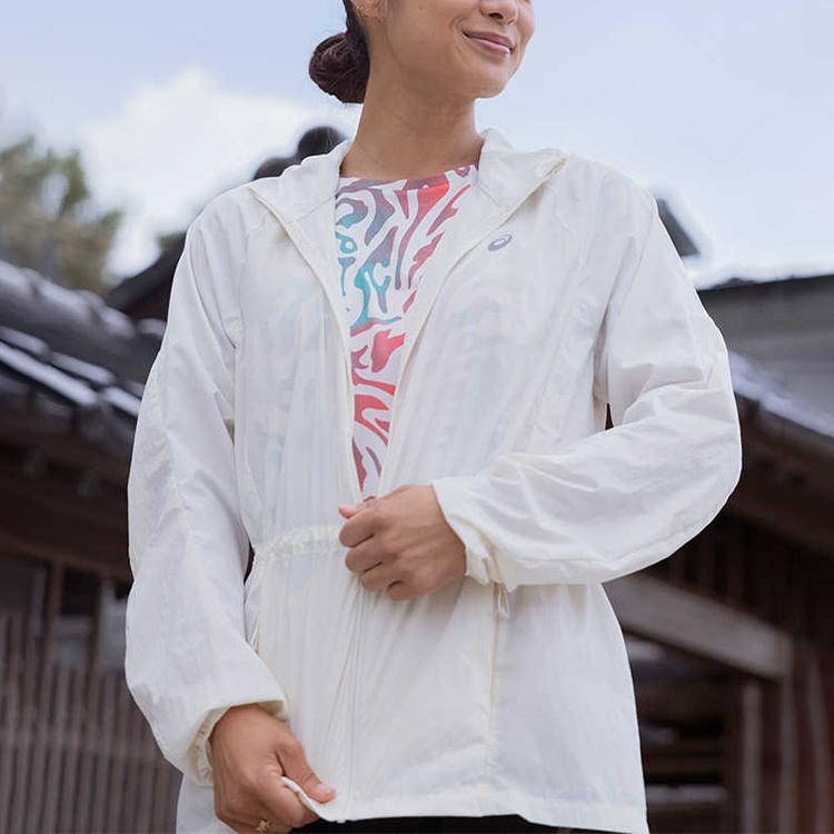 Asics Actibreeze Hooded Comfortable Breathable Long Sleeve Jacket Women Jackets Birch-White 2012D076-200