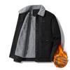 Men S Thick Fleece Lined Workwear Jacket Loose Fit Winter Coat