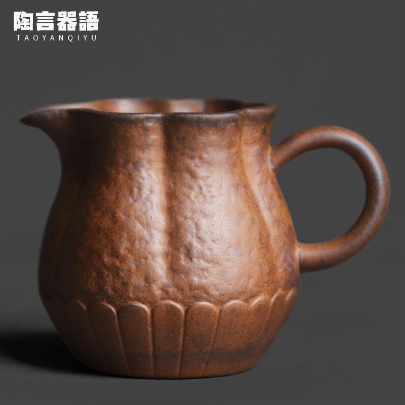 

200ml Coarse Pottery Old Rock Clay Tea Pitcher Tea Divider Cha Hai Dispenser Justice Cup Fair Mug Chinese Tea Set Accessories As Your Choose