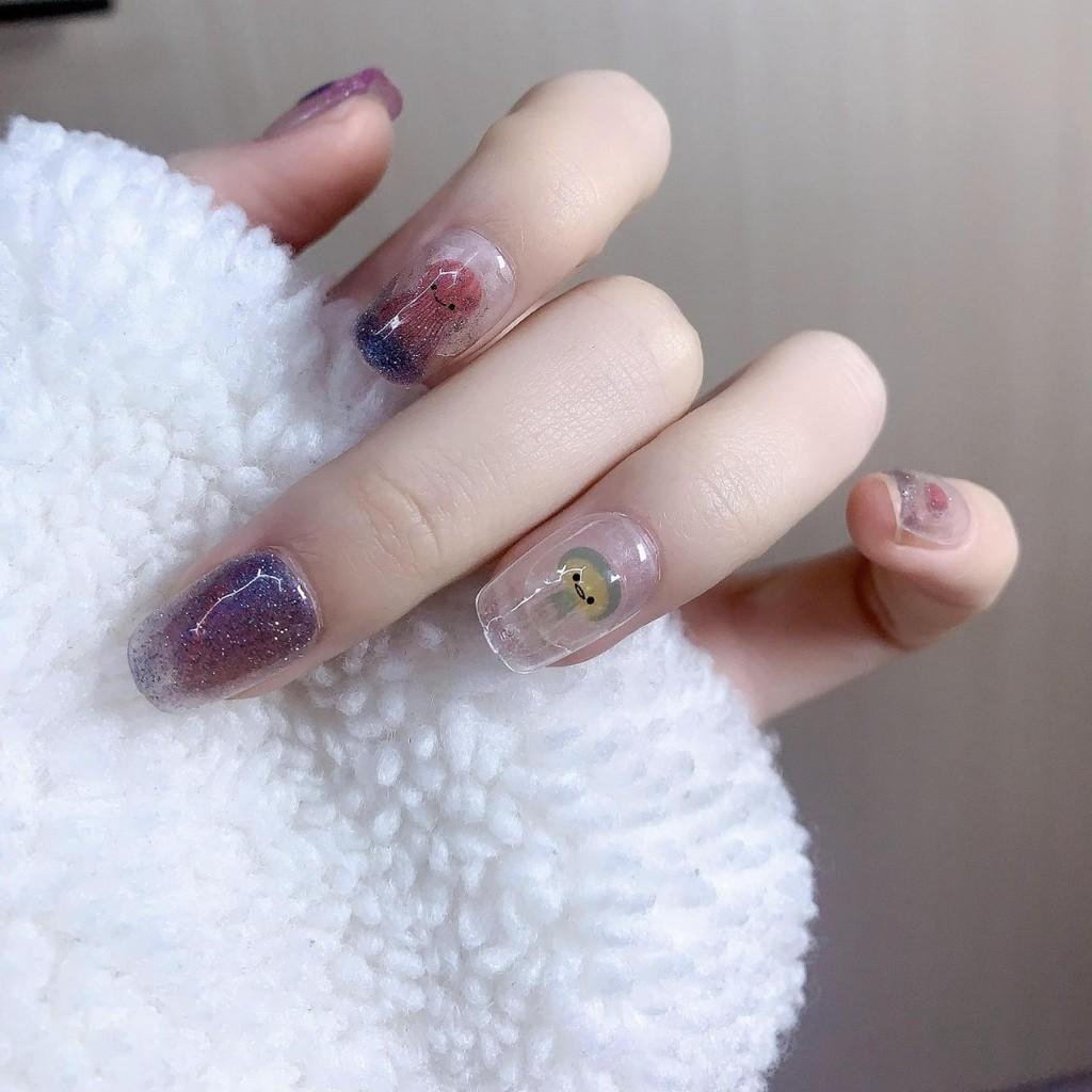 Handmade Nail Pure Color Jewelry Aurora Exotic Jellyfish Cute Cartoon Style