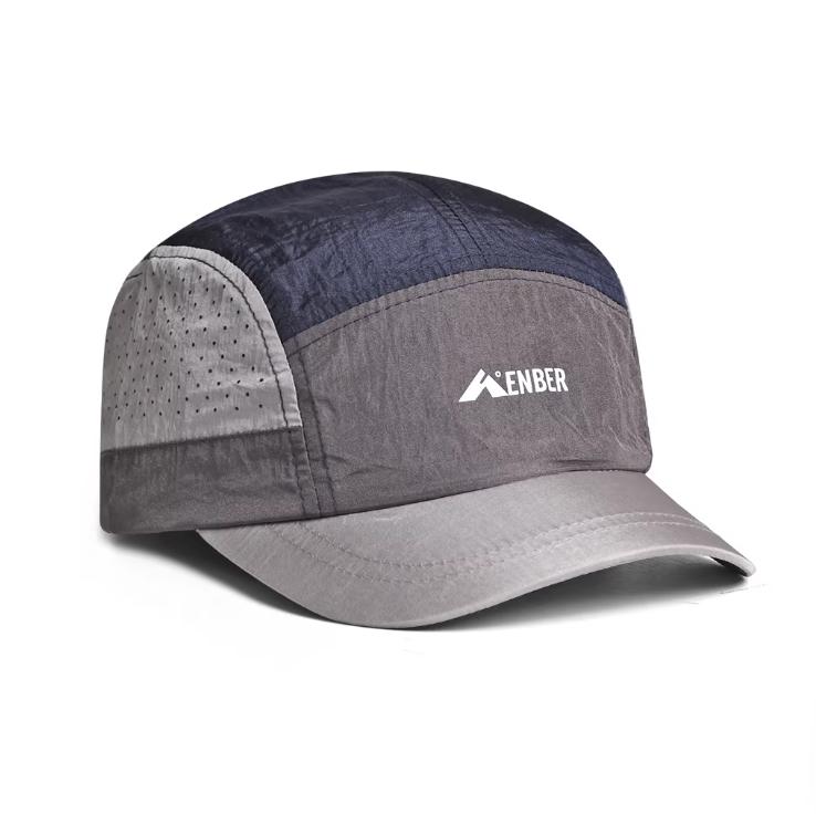 

Short Brim Mesh Baseball Cap Unisex Quick-Dry Color Block Print Outdoor Hat for Sports Running Cycling Adjustable серый