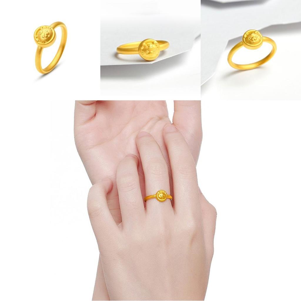 Whimsical Gold-plated Brass Tiger Ring Captivating Cartoon Style For Unique Gift Giving